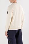 Men's cotton jumper in a milky color Stone Island - Decoration: patch with brand logo. Material: 100% cotton. Country of manufacture: Italy. Care: specialized cleaning - photo 4