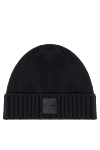 Stone Island Синя шапка з чистого кашеміру з ребристими манжетами та однокольоровою нашивкою - логотип бренду. 100% кашемір. Країна виробник: Італія. Догляд: спеціалізоване чищення - фото 1