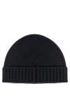 Stone Island Синя шапка з чистого кашеміру з ребристими манжетами та однокольоровою нашивкою - логотип бренду. 100% кашемір. Країна виробник: Італія. Догляд: спеціалізоване чищення - фото 3