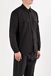 Stone Island Men's overshirt-style shirt with patch pockets - Decoration: brand logo patch. 97% cotton, 3% elastane. 2 chest pockets. Buttons. Country of manufacture: Italy. Care: specialized cleaning - photo 3