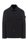 Stone Island Темно-синя куртка-сорочка із щільної вовни з нагрудною кишенею - емблема бренду. 80% вовна, 20% поліамід. нагрудна кишеня. кнопки. Країна виробник: Італія. Догляд: спеціалізоване чищення - фото 1