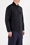 Stone Island Темно-синя куртка-сорочка із щільної вовни з нагрудною кишенею - емблема бренду. 80% вовна, 20% поліамід. нагрудна кишеня. кнопки. Країна виробник: Італія. Догляд: спеціалізоване чищення - фото 3