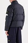 Темно-серый пуховик с высоким воротником и пуговицами Stone Island - эмблема бренда. 100% полиамид. 2 боковых кармана. молния, кнопки. Утеплитель: пух. Страна производитель: Италия. Уход: специализированная чистка - фото 4