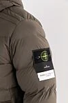 Stone Island Olive down jacket with a hood and contrasting inserts - Decoration: brand emblem. hood. 84% polyamide, 16% elastane. 2 side pockets. zipper. Insulation: down. Country of manufacture: Italy. Care: specialized cleaning - photo 5