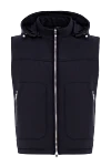 Tombolini Жилетка с капюшоном в тёмно синем цвете и большими карманами - капюшон. 99% шерсть, 1% эластан. кулиска, молния. два боковых. Страна производитель: Италия. Уход: специализированная чистка - фото 1