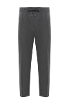 Jacob Cohen Graphite wool trousers with drawstring - Decoration: tucks. 99% wool, 1% elastane. zipper, drawstring. two side pockets, two back pockets. Country of manufacture: Italy. Care: specialized cleaning - photo 1