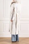 Natural fox fur coat with a voluminous collar FG Furs - 100% fox fur. belt. two side pockets. Country of manufacture: Italy. Care: specialized cleaning - photo 4