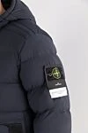 Stone Island Dark blue down jacket with a hood and contrasting inserts - Decoration: brand emblem. hood. 84% polyamide, 16% elastane. 2 side pockets. zipper. Insulation: down. Country of manufacture: Italy. Care: specialized cleaning - photo 5