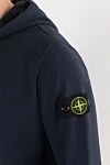 Stone Island Худи синее с застежкой-молнией из флиса из органического хлопка - капюшон. 100% хлопок. молния. Страна производитель: Италия. Уход: специализированная чистка - фото 5