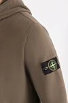 Stone Island Худі з органічного бавовняного флісу зеленого кольору - фірмовий патч. капюшон з куліскою . 100% бавовна. Крмани: дві бічні кишені. блискавка. Країна виробник: Італія. Догляд: спеціалізоване чищення - фото 5