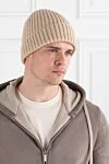 Шапка із суперм'якого та теплого кашеміру бежева в рубчик Loro Piana - рубчик. 100% кашемір. Країна виробник: Італія. Догляд: спеціалізоване чищення - фото 2