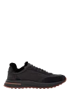 Loro Piana Week End Walk black winter sneakers with fur lining - Decoration: decorative thermoforming on the lacing loop. 70% textile, 30% suede. Lace-up. rubber sole with grooves. Country of manufacture: Italy. Care: specialized cleaning - photo 1