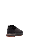 Loro Piana Week End Walk black winter sneakers with fur lining - Decoration: decorative thermoforming on the lacing loop. 70% textile, 30% suede. Lace-up. rubber sole with grooves. Country of manufacture: Italy. Care: specialized cleaning - photo 3