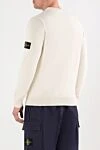 White knitted sheepskin jumper with a round neck Stone Island - Decoration: brand logo on the sleeve. 80% wool, 20% polyamide. Country of manufacture: Italy. Care: specialized cleaning - photo 4