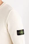 Stone Island White knitted sheepskin jumper with a round neck - Decoration: brand logo on the sleeve. 80% wool, 20% polyamide. Country of manufacture: Italy. Care: specialized cleaning - photo 5
