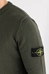 Stone Island В'язаний джемпер з коміром-стійкою з бавовняної пряжі шенілової зелений - нашивка із фірмовим логотипом. 79% бавовна, 21% еластомер. Країна виробник: Італія. Догляд: спеціалізоване чищення - фото 5