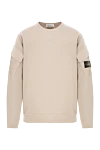 Stone Island Beige cotton sweatshirt with a pocket on the sleeve - Decoration: Emblem patch. Material: 100% cotton. Two sleeve pockets. Country of manufacture: Italy. Care: specialized cleaning - photo 1