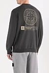 Свитшот с круглым вырезом из хлопкового флиса зеленый Stone Island - логотип бренда. 100% хлопок. Страна производитель: Италия. Уход: специализированная чистка - фото 4