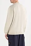 Men's white cotton sweatshirt with a logo on the sleeve Stone Island - 95% cotton, 5% elastane. Country of manufacture: Italy. Care: specialized cleaning - photo 4