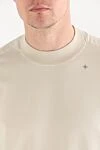 Stone Island Men's white cotton sweatshirt with a logo on the sleeve - 95% cotton, 5% elastane. Country of manufacture: Italy. Care: specialized cleaning - photo 5
