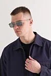 Rectangular sunglasses with silver frames and grey lenses. Prada - Decoration: brand logo. Material: metal. gray. Country of manufacture: Italy. Care: specialized cleaning - photo 2