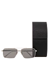 Prada Rectangular sunglasses with silver frames and grey lenses. - Decoration: brand logo. Material: metal. gray. Country of manufacture: Italy. Care: specialized cleaning - photo 5