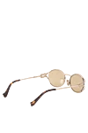 Sunglasses with gold frames and light brown lenses Miu Miu - Decoration: brand logo. Material: metal. light brown. Country of manufacture: Italy. Care: specialized cleaning - photo 4