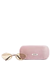 Miu Miu Sunglasses with gold frames and light brown lenses - Decoration: brand logo. Material: metal. light brown. Country of manufacture: Italy. Care: specialized cleaning - photo 5