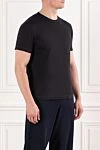 Orian Футболка з чорної бавовни з контрастним простроченням - 100% бавовна. Країна виробник: Італія. Догляд: спеціалізоване чищення - фото 3