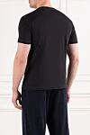 Футболка з чорної бавовни з контрастним простроченням Orian - 100% бавовна. Країна виробник: Італія. Догляд: спеціалізоване чищення - фото 4