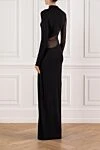 Black silk jersey maxi dress with cutouts Alaia - Decoration: shaped neckline. 94% viscose, 6% polyester. Country of manufacture: Italy. Care: specialized cleaning - photo 4