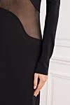 Black silk jersey maxi dress with cutouts Alaia - Decoration: shaped neckline. 94% viscose, 6% polyester. Country of manufacture: Italy. Care: specialized cleaning - photo 6