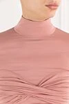 Balmain Pink turtleneck with draping and a voluminous bustline - Decoration: draping. 92% lyocell, 8% elastane. zipper. Country of manufacture: Italy. Care: specialized cleaning - photo 5