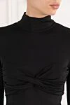 Balmain Black turtleneck with draping and a voluminous chest line - Decoration: draping. 92% lyocell, 8% elastane. zipper. Country of manufacture: Italy. Care: specialized cleaning - photo 5
