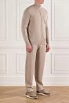 Cesare di Napoli Classic wool tracksuit with a stand-up collar, beige - 100% wool. zipper. two side pockets. Country of manufacture: Italy. Care: specialized cleaning - photo 3