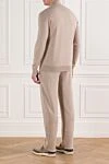 Classic wool tracksuit with a stand-up collar, beige Cesare di Napoli - 100% wool. zipper. two side pockets. Country of manufacture: Italy. Care: specialized cleaning - photo 4