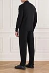Classic wool tracksuit with a stand-up collar, black Cesare di Napoli - 100% wool. zipper. two side pockets. Country of manufacture: Italy. Care: specialized cleaning - photo 4
