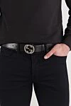 Ремень из гладкой кожи с серебристой круглой пряжкой Gucci - логотип бренда. 100% натуральная кожа. пряжка. Страна производитель: Италия. Уход: специализированная чистка - фото 2