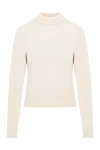 Celine Light-colored wool jumper with a smooth knit structure - 99% wool, 1% polyamide. Country of manufacture: Italy. Care: specialized cleaning - photo 1