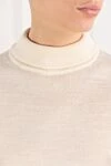 Celine Light-colored wool jumper with a smooth knit structure - 99% wool, 1% polyamide. Country of manufacture: Italy. Care: specialized cleaning - photo 5
