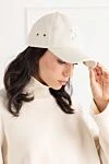 Triomphe white calfskin baseball cap Celine - brand logo. Country of manufacture: Italy. Care: specialized cleaning - photo 2