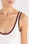 Gucci Ribbed cotton tank top with a Web stripe - Web stripe. 98% cotton, 2% elastane. Country of manufacture: Italy. Care: specialized cleaning - photo 5