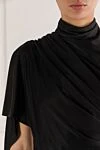 The Andamane Черное асимметричное макси платье-накидка Stella - сборки. 100% ацетат. Страна производитель: Италия. Уход: специализированная чистка - фото 5