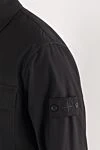 Stone Island Куртка-рубашка из плотного органического хлопкового полотна черная - логотип бренда. 100% хлопок. молния. нагрудный карман, два боковых кармана. Страна производитель: Италия. Уход: специализированная чистка - фото 5