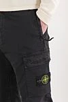 Stone Island Organic cotton jersey cargo pants with a slightly distressed look - Decoration: brand logo. 98% cotton, 2% elastane. zipper, buttons. five pockets. Country of manufacture: Italy. Care: specialized cleaning - photo 5