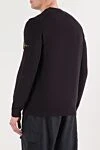 Синій джемпер прямого крою з об'ємною в'язкою Stone Island - фірмовий патч. 100% бавовна. Країна виробник: Італія. Догляд: спеціалізоване чищення - фото 4