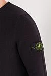 Stone Island Синій джемпер прямого крою з об'ємною в'язкою - фірмовий патч. 100% бавовна. Країна виробник: Італія. Догляд: спеціалізоване чищення - фото 5