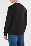 Чёрный свитшот с текстурной поверхностью и нашивкой Stone Island - фирменная нашивка. 100% хлопок. Страна производитель: Италия. Уход: специализированная чистка - фото 4