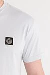 Stone Island Белая хлопковая футболка с контрастной нашивкой - логотип бренда. 100% хлопок. Страна производитель: Италия. Уход: специализированная чистка - фото 5