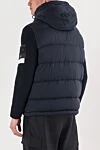 Men's Ghost Down Jacket with Knit Sleeves in Navy Blue Stone Island - Decoration: branded patch. Additional: hood. 100% wool. zipper. two side pockets. Insulation: down. Country of manufacture: Italy. Care: specialized cleaning - photo 4